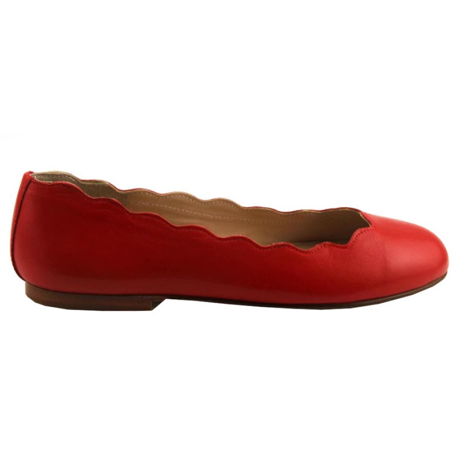 Flats French Sole | Jigsaw - Red Leather