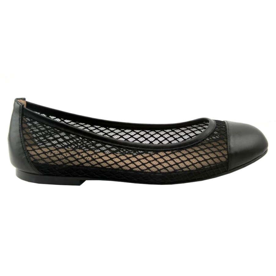 Flats French Sole | Jessica - Black Mesh