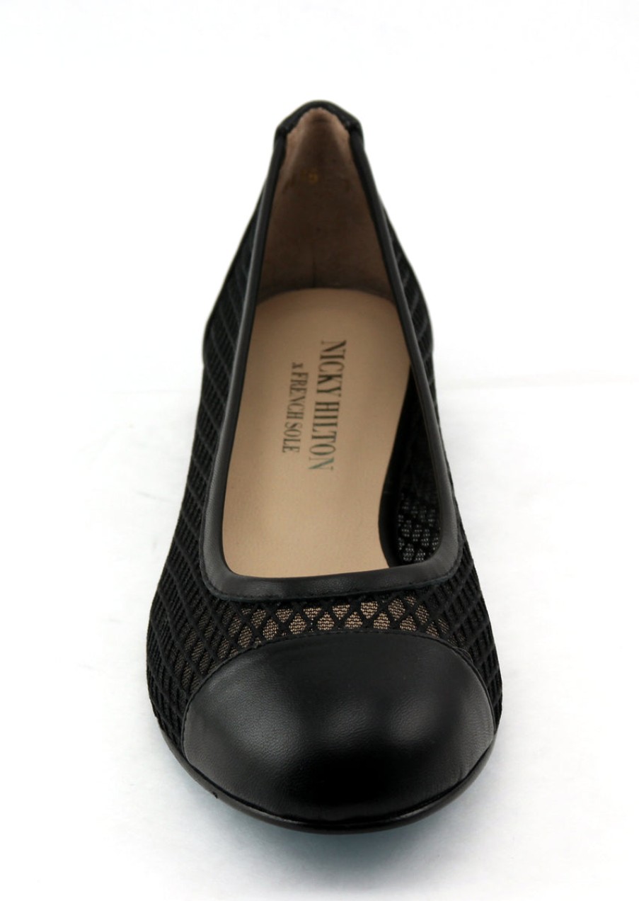 Flats French Sole | Jessica - Black Mesh