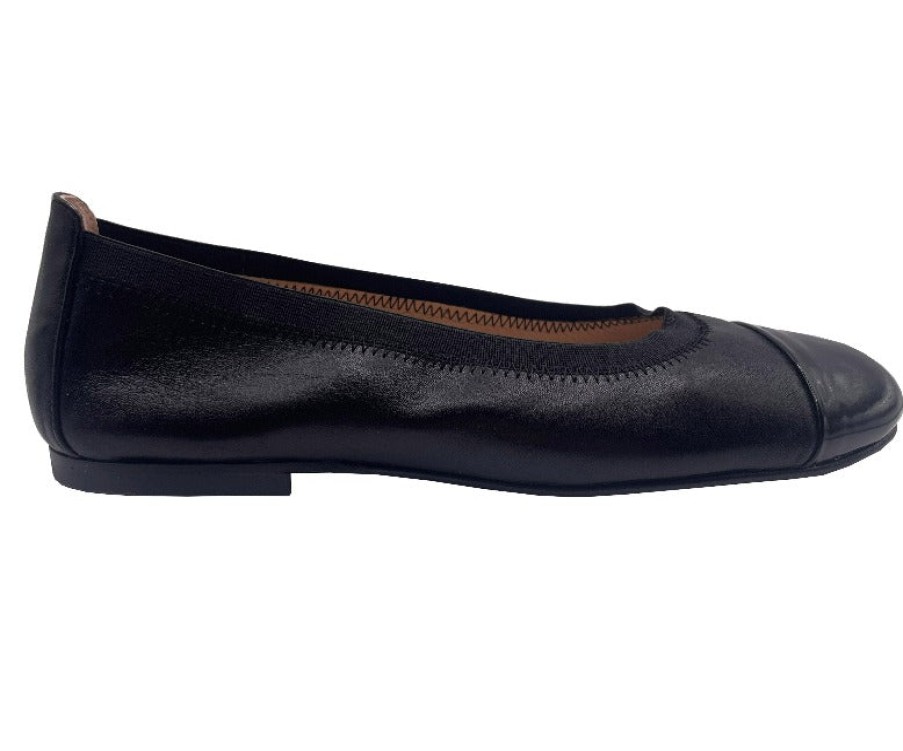 Flats French Sole | Dixie - Black Leather