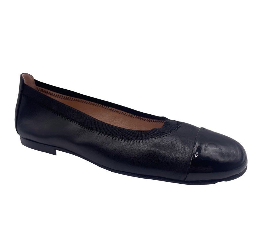 Flats French Sole | Dixie - Black Leather