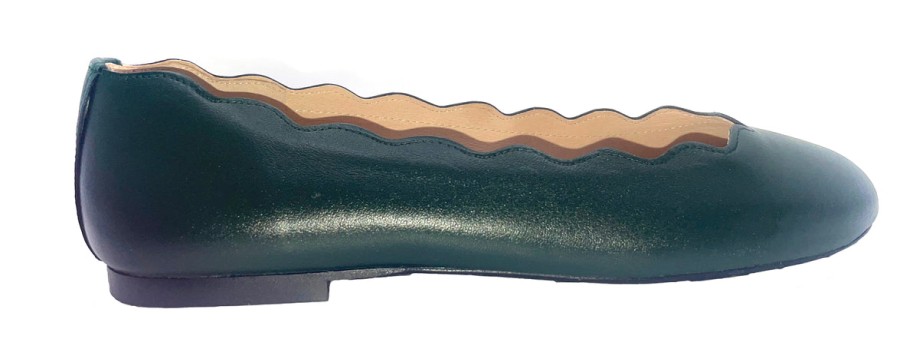 Flats French Sole | Jigsaw - Hunter Green Leather