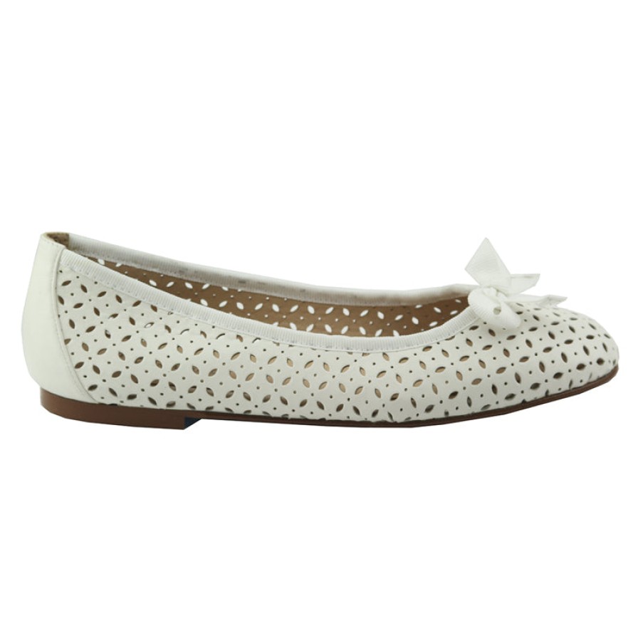 Flats French Sole | Tessa - White Leather