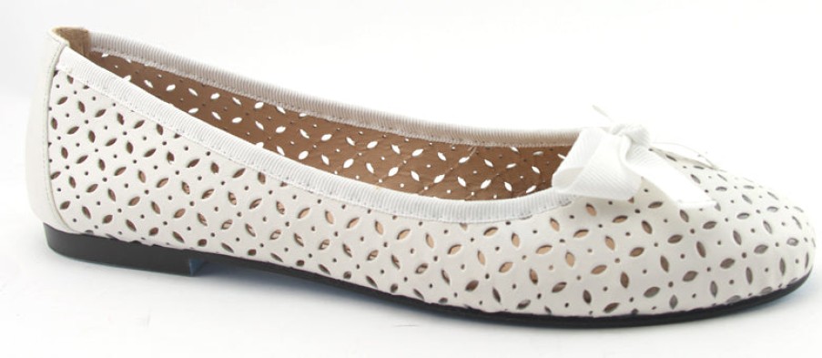 Flats French Sole | Tessa - White Leather