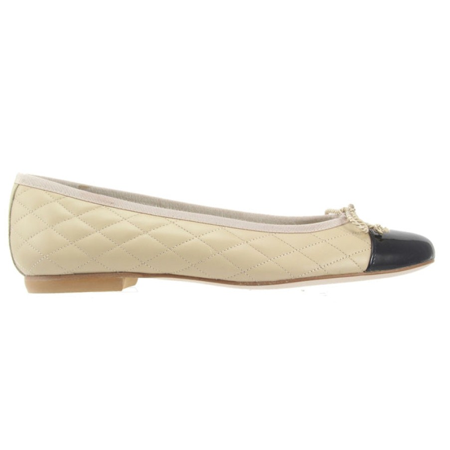 Flats French Sole | Passport Leather Sole - Beige Black