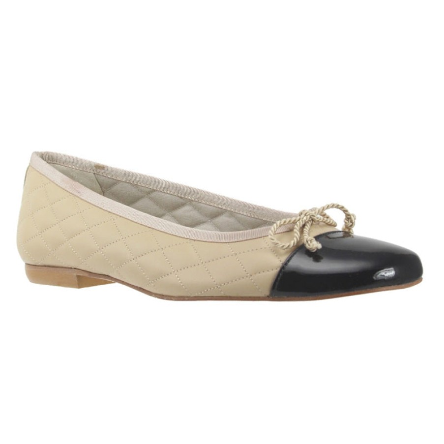 Flats French Sole | Passport Leather Sole - Beige Black