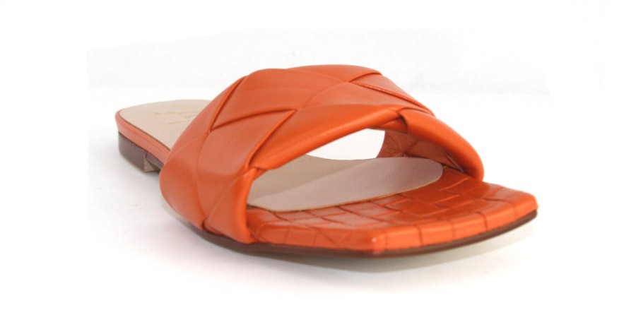 Flats French Sole | Jolene - Orange Leather