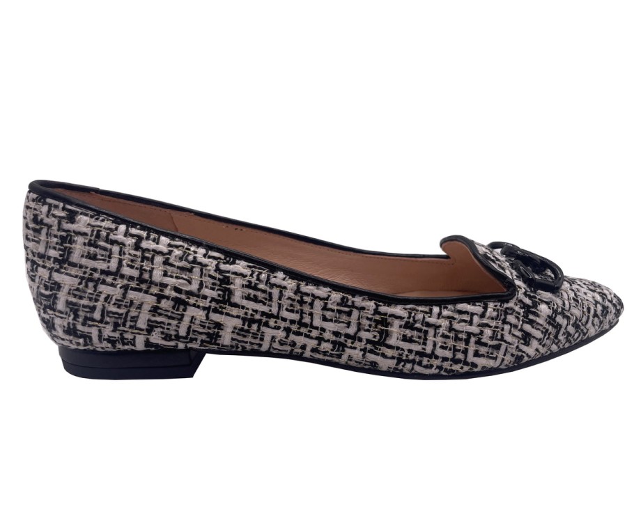 Flats French Sole | Lilah - Black Tweed