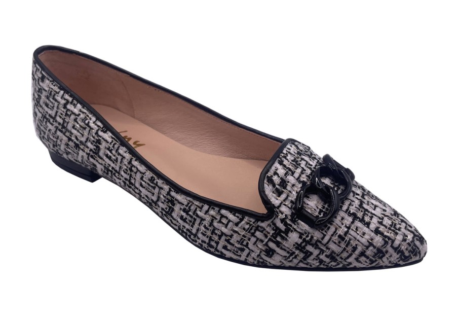 Flats French Sole | Lilah - Black Tweed