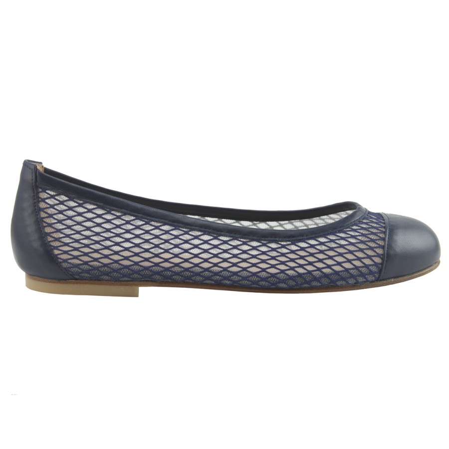 Flats French Sole | Jessica - Navy Mesh