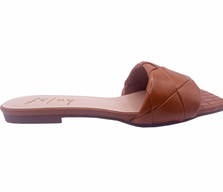 Flats French Sole | Jolene - Cognac Lather