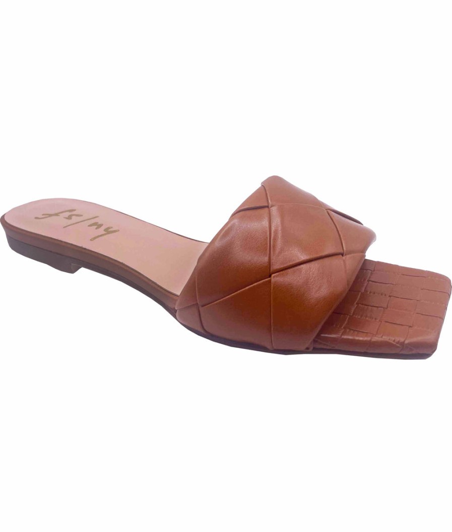 Flats French Sole | Jolene - Cognac Lather