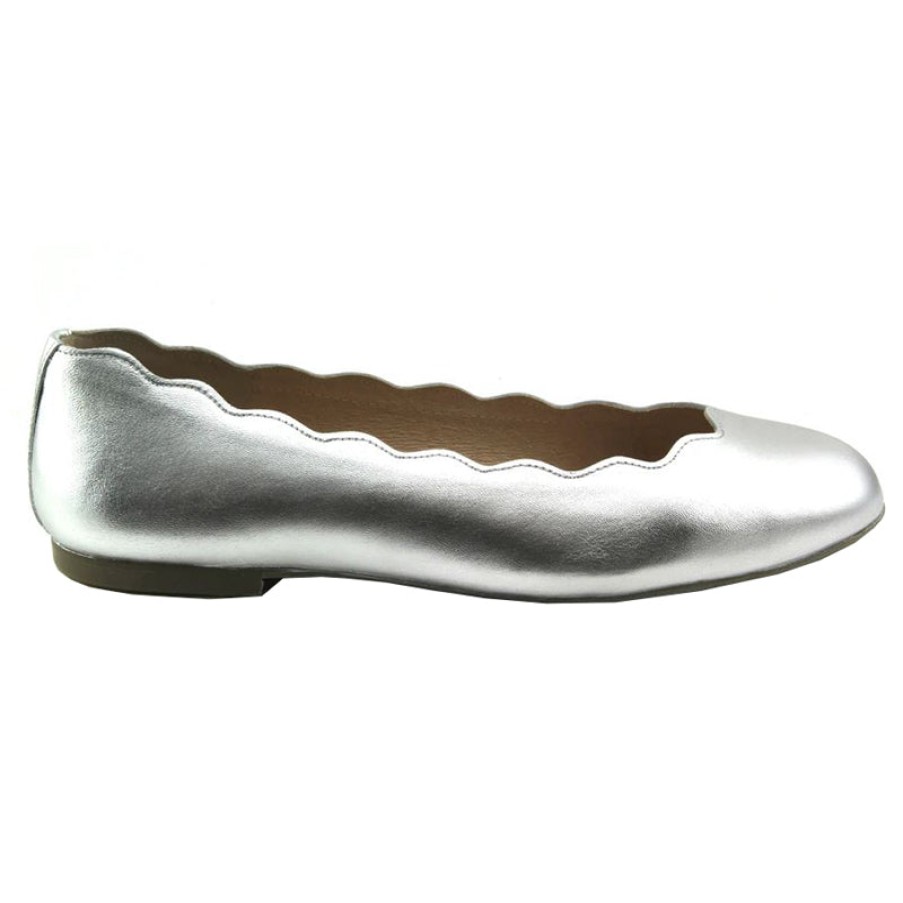 Flats French Sole | Jigsaw - Silver Metallic