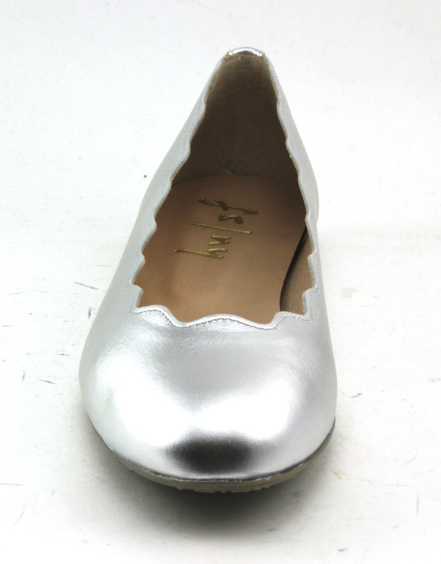 Flats French Sole | Jigsaw - Silver Metallic