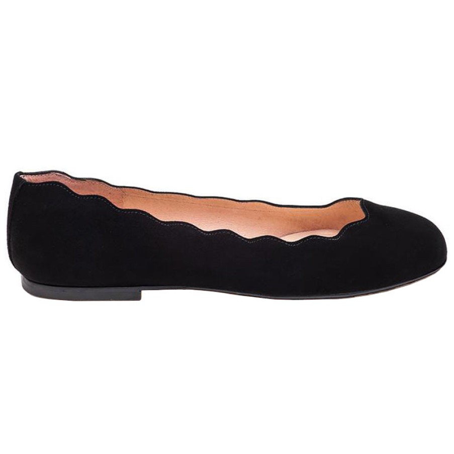 Flats French Sole | Jigsaw - Black Suede