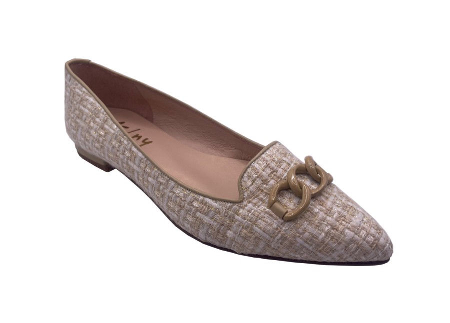 Flats French Sole | Lilah - Beige Tweed