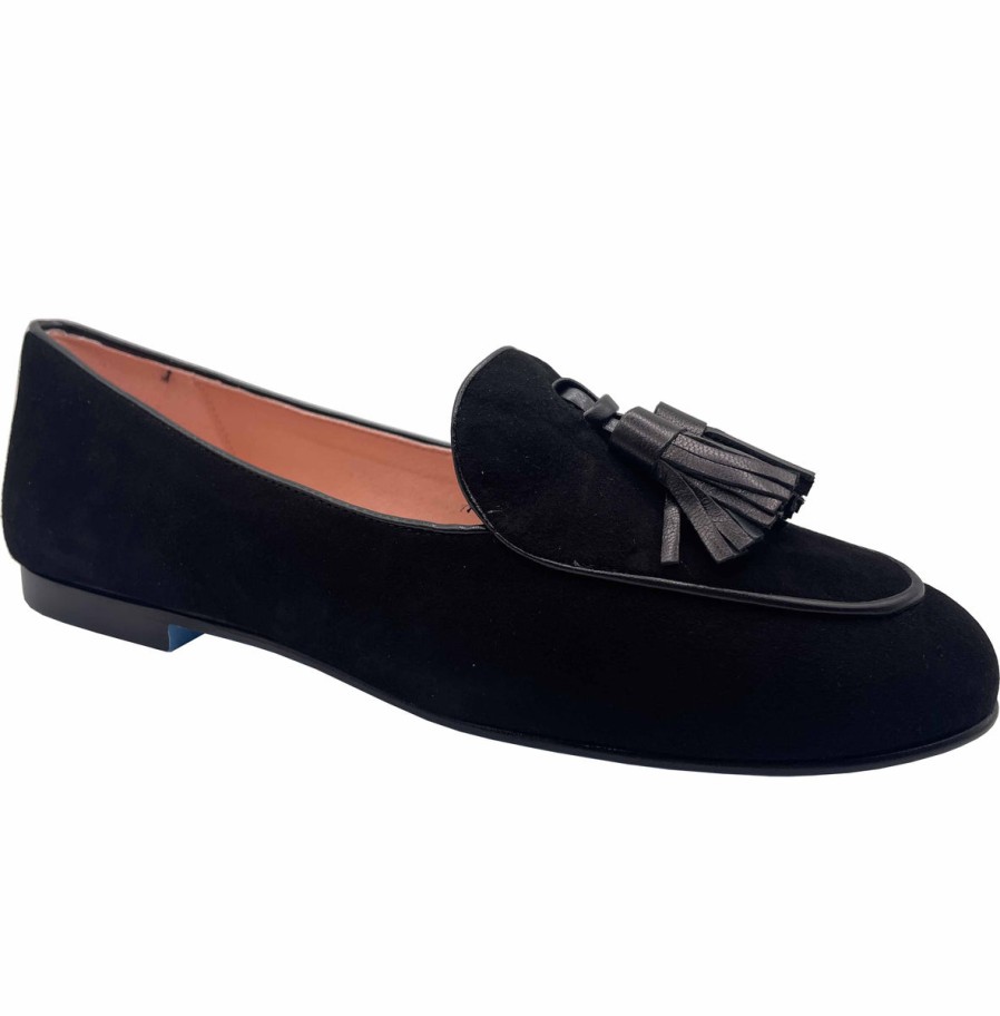 Flats French Sole | Stacey - Black Suede