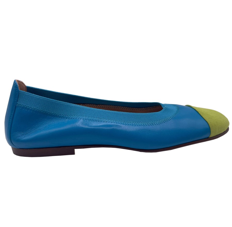 Flats French Sole | Dixie- Turquoise Leather