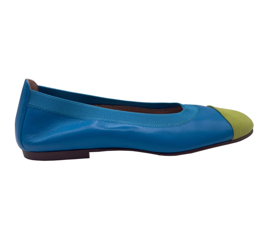 Flats French Sole | Dixie- Turquoise Leather