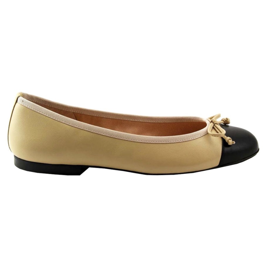 Flats French Sole | Index - Beige Black Leather