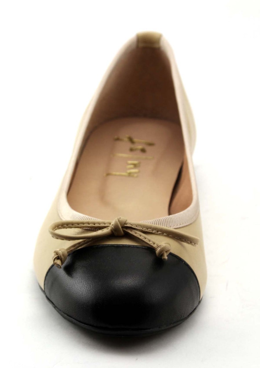 Flats French Sole | Index - Beige Black Leather