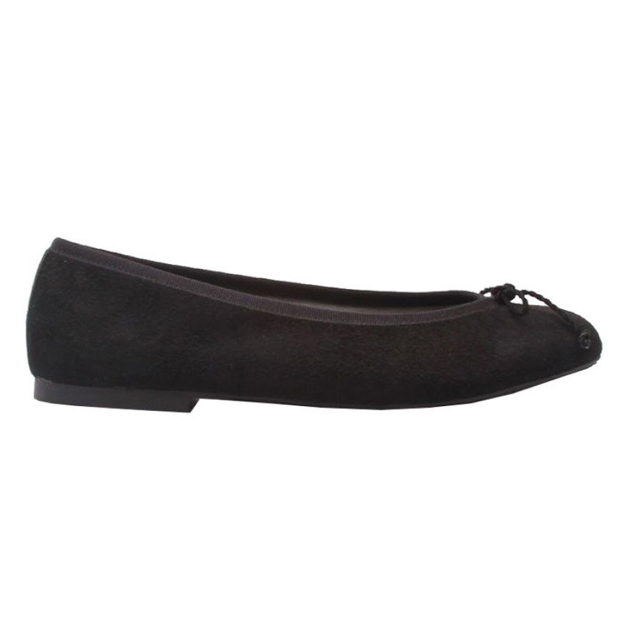 Flats French Sole | Pearl - Black Suede