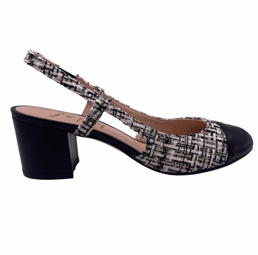 Heels French Sole | Baton - Black Tweed