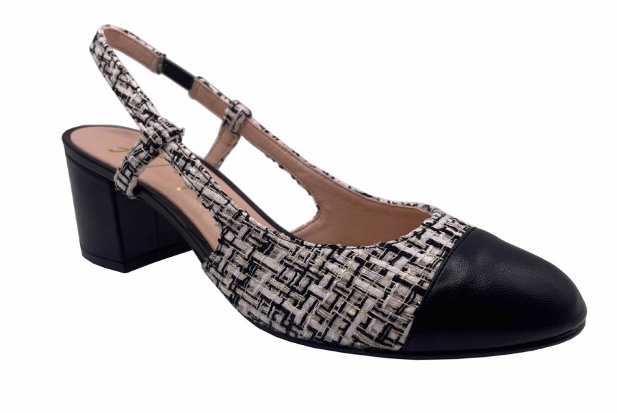 Heels French Sole | Baton - Black Tweed