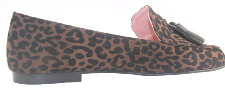 Flats French Sole | Stacey - Charcoal Leopard