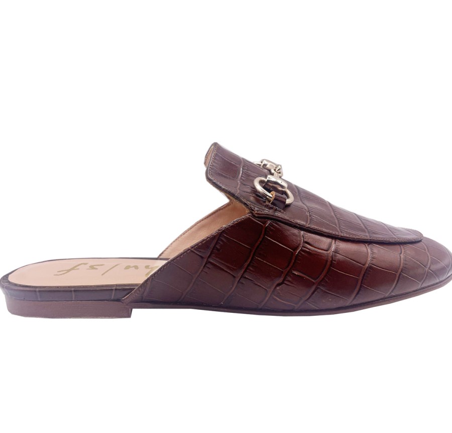 Flats French Sole | Cape - Burgundy Croco