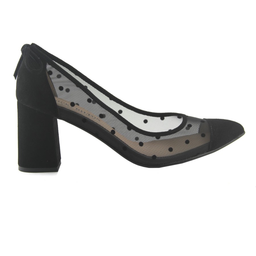 Heels French Sole | Holly - Black Dot Mesh