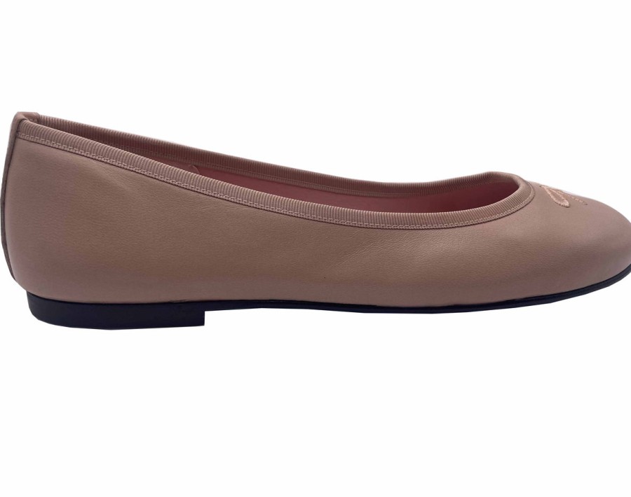 Flats French Sole | Kathy - Beige Leather