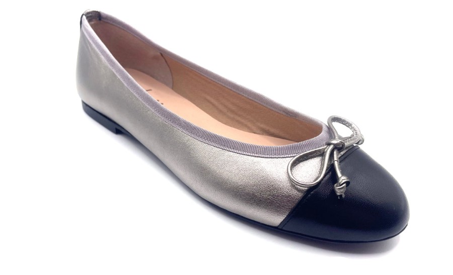 Flats French Sole | Index - Pewter Black Leather