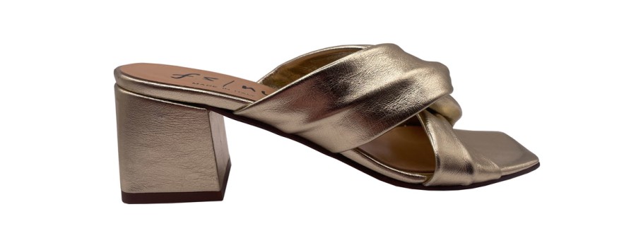 Flats French Sole | Landon - Platino Metallic