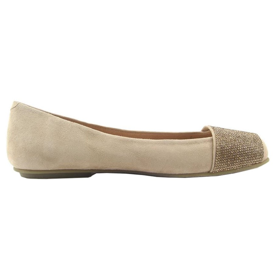 Flats French Sole | Viamu - Beige Suede