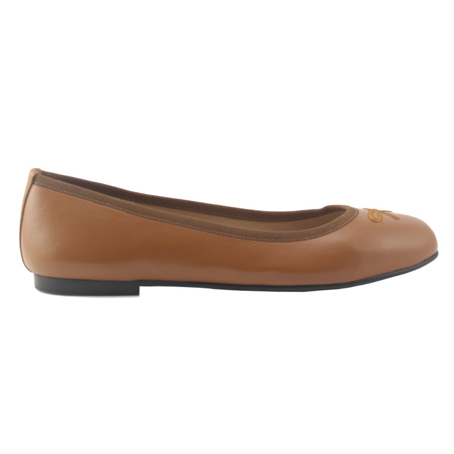 Flats French Sole | Kathy - Praline Leather