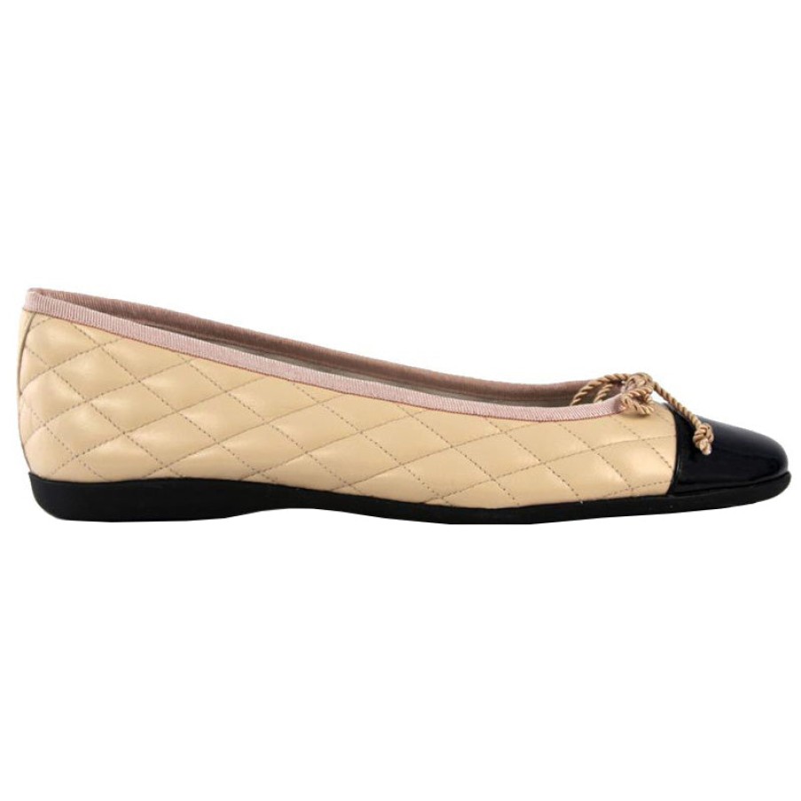 Flats French Sole | Passport Rubber Sole - Beige Black