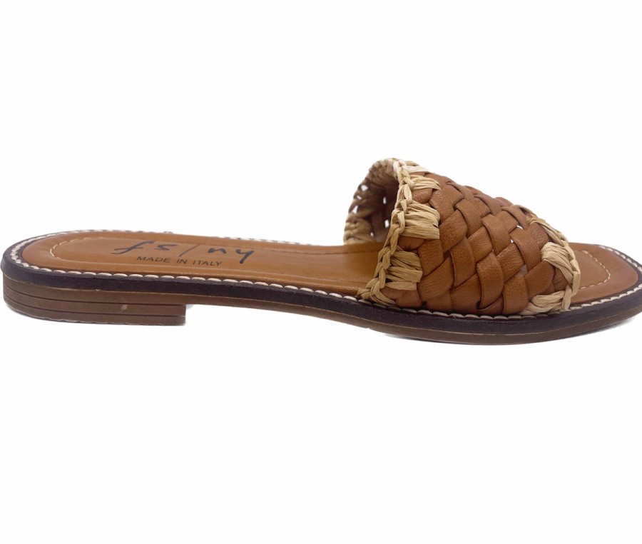 Flats French Sole | Lagoon - Cognac Leather