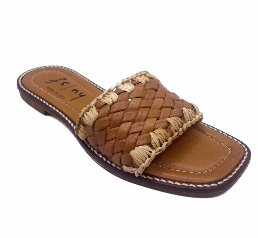 Flats French Sole | Lagoon - Cognac Leather