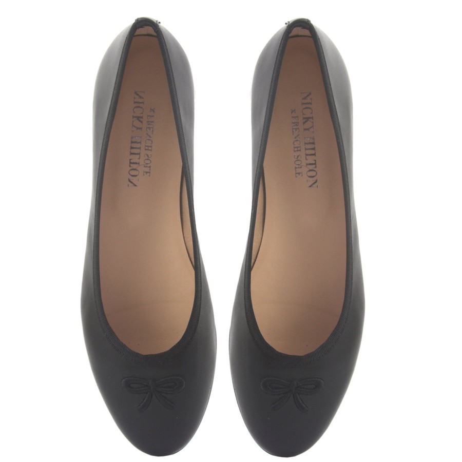 Flats French Sole | Kathy - Black Leather