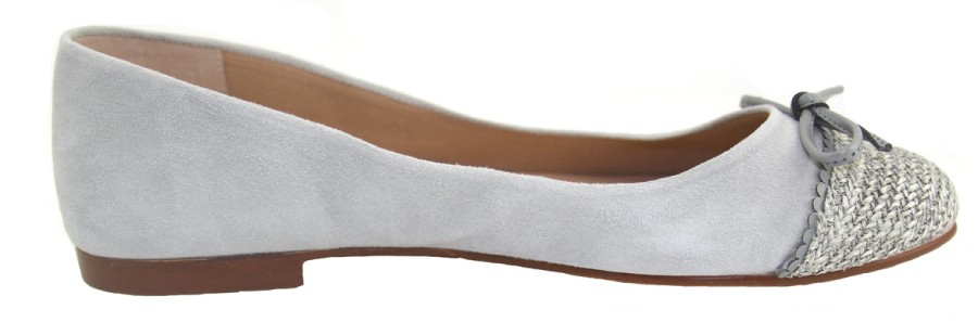 Flats French Sole | Katie - Grey Suede