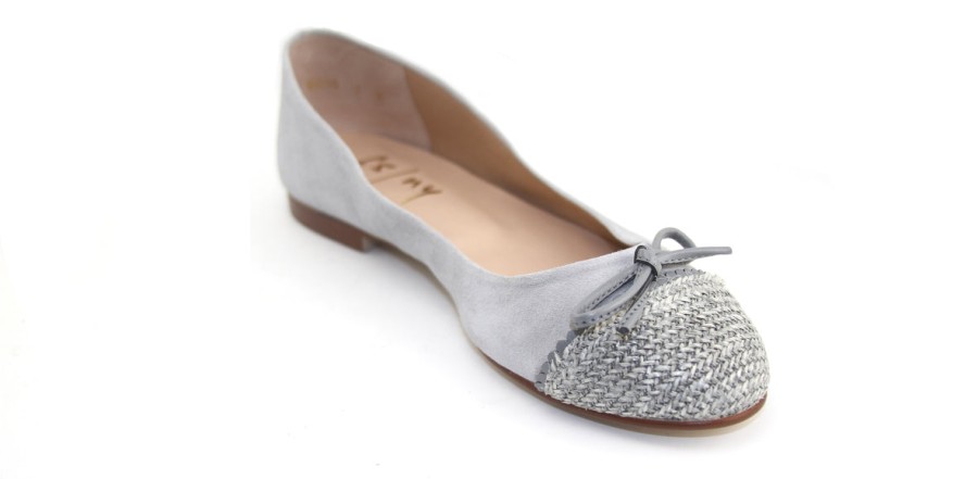 Flats French Sole | Katie - Grey Suede