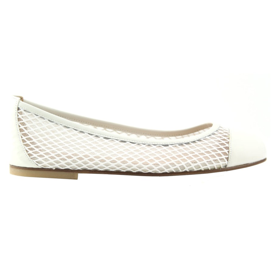 Flats French Sole | Jessica - White Mesh