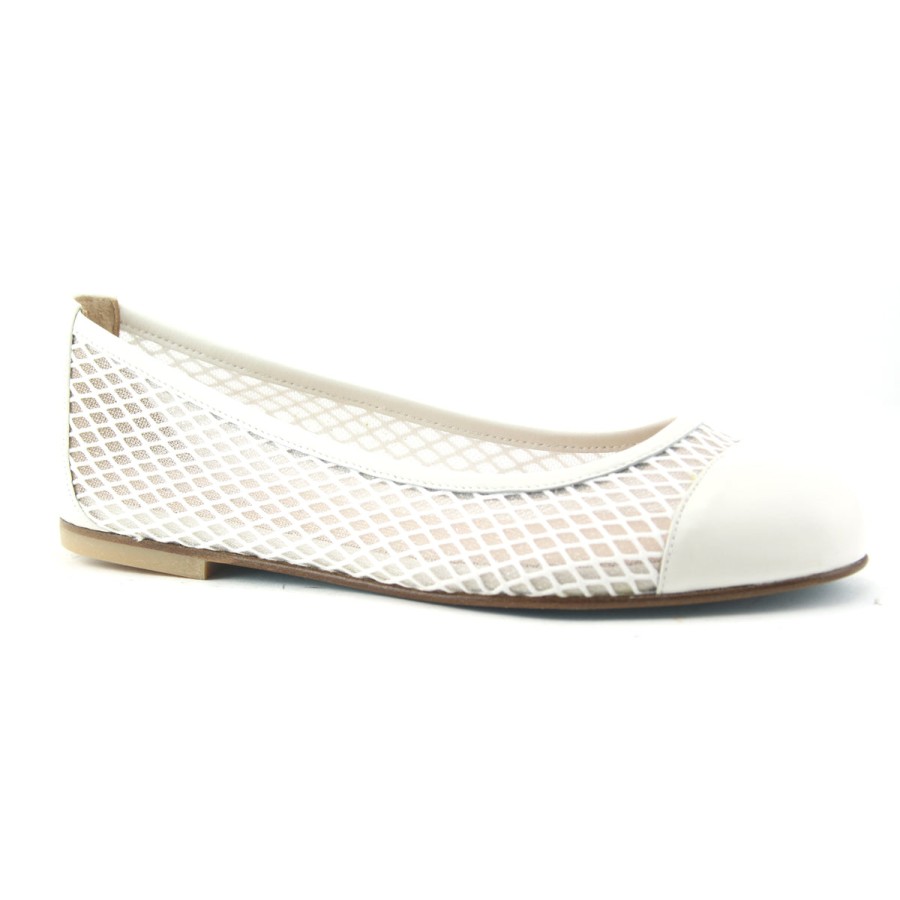 Flats French Sole | Jessica - White Mesh