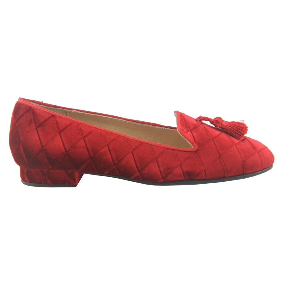 Nicky Hilton Collection French Sole | Eloise - Red Quilt Velvet