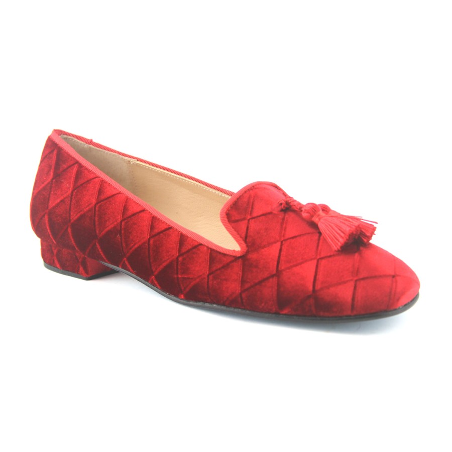 Nicky Hilton Collection French Sole | Eloise - Red Quilt Velvet