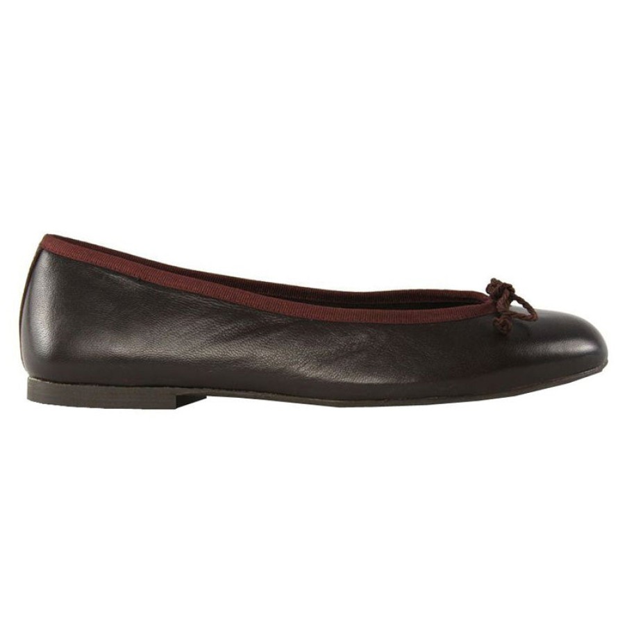 Flats French Sole | Pearl - Chocolate Leather