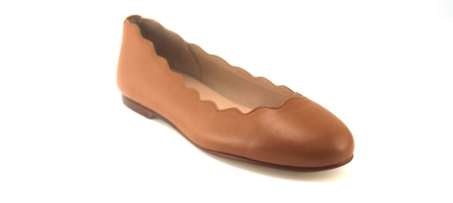 Flats French Sole | Jigsaw - Cognac Leather