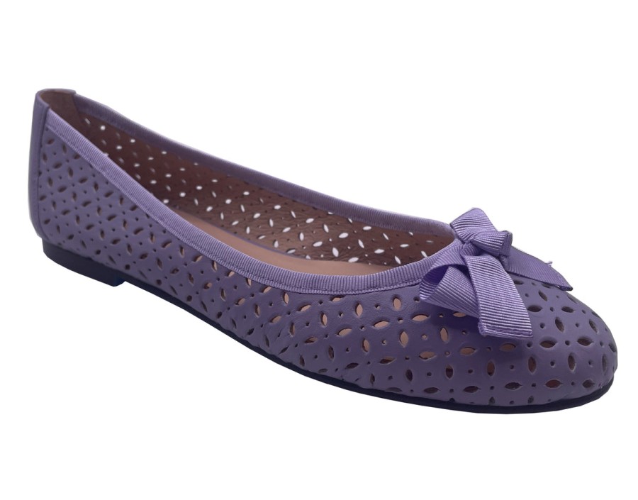 Flats French Sole | Tessa- Lilac Leather