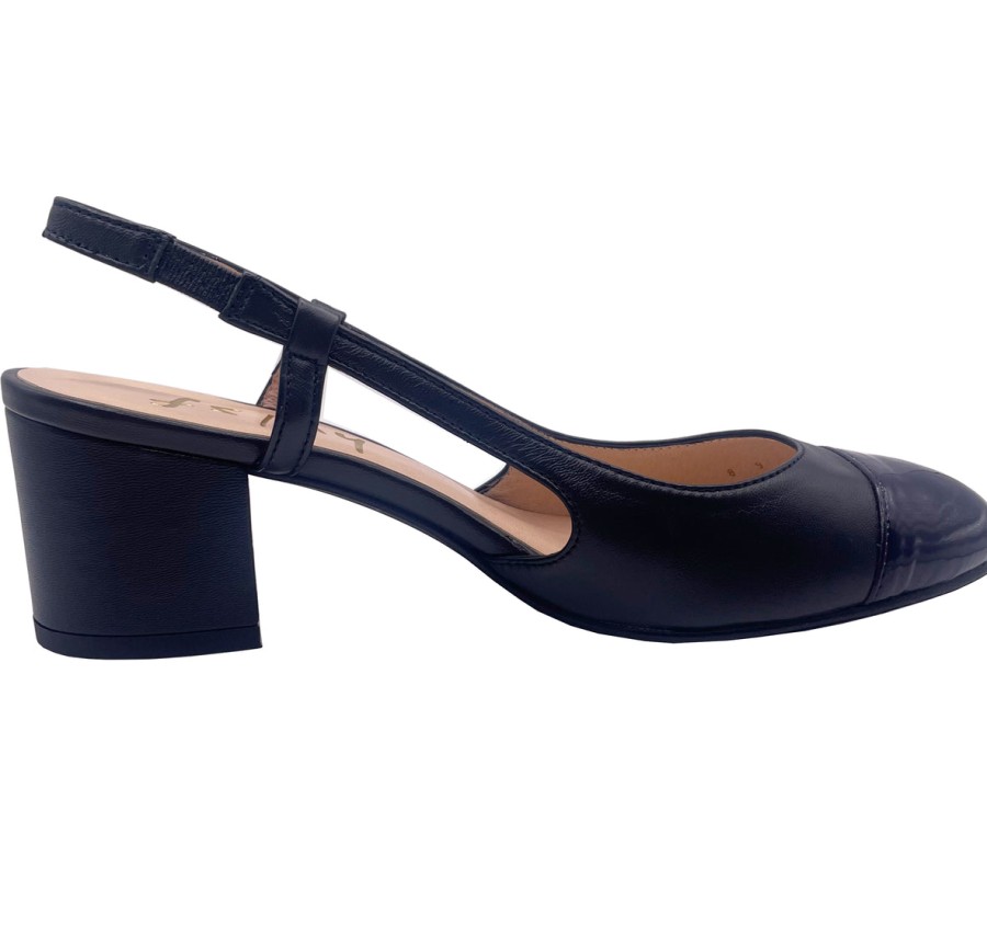 Heels French Sole | Baton - Navy Leather